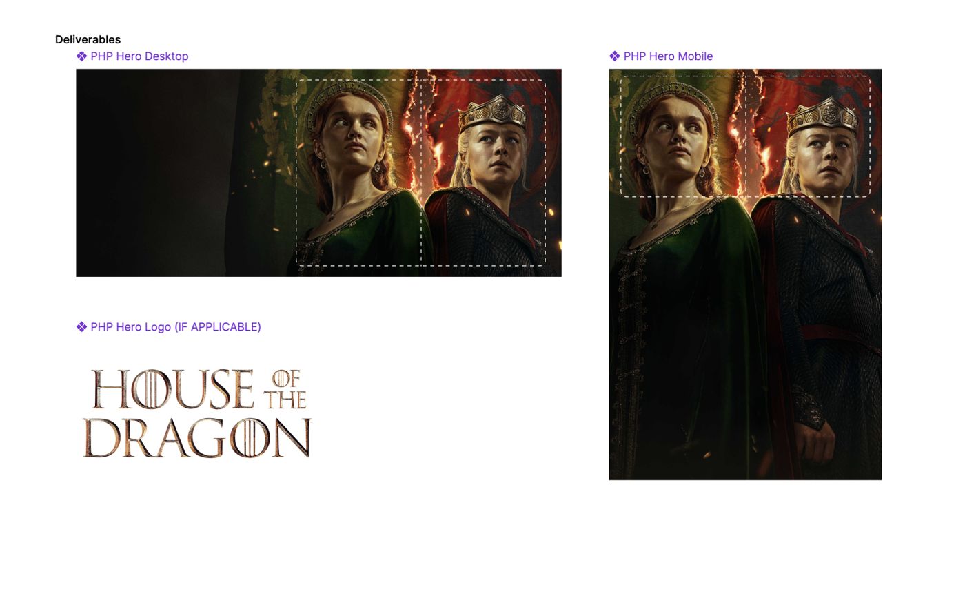 Figma playground page showing safe areas and a House of the Dragon example